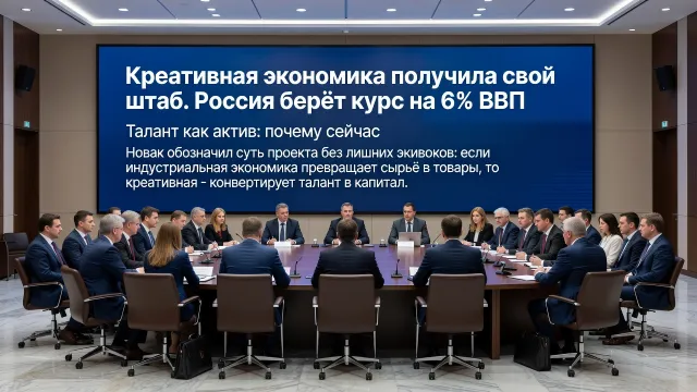 Креативная экономика получила свой штаб. Россия берёт курс на 6% ВВП